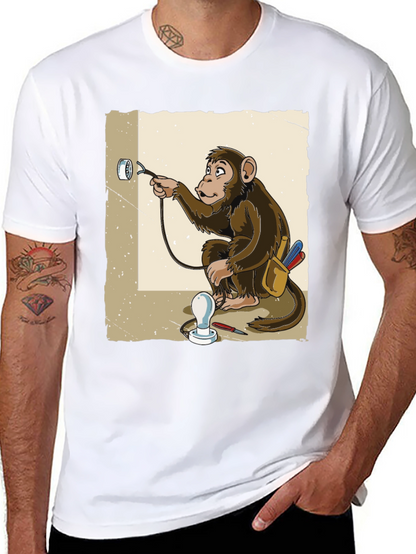 Electrician Monkey Graphic T-Shirt