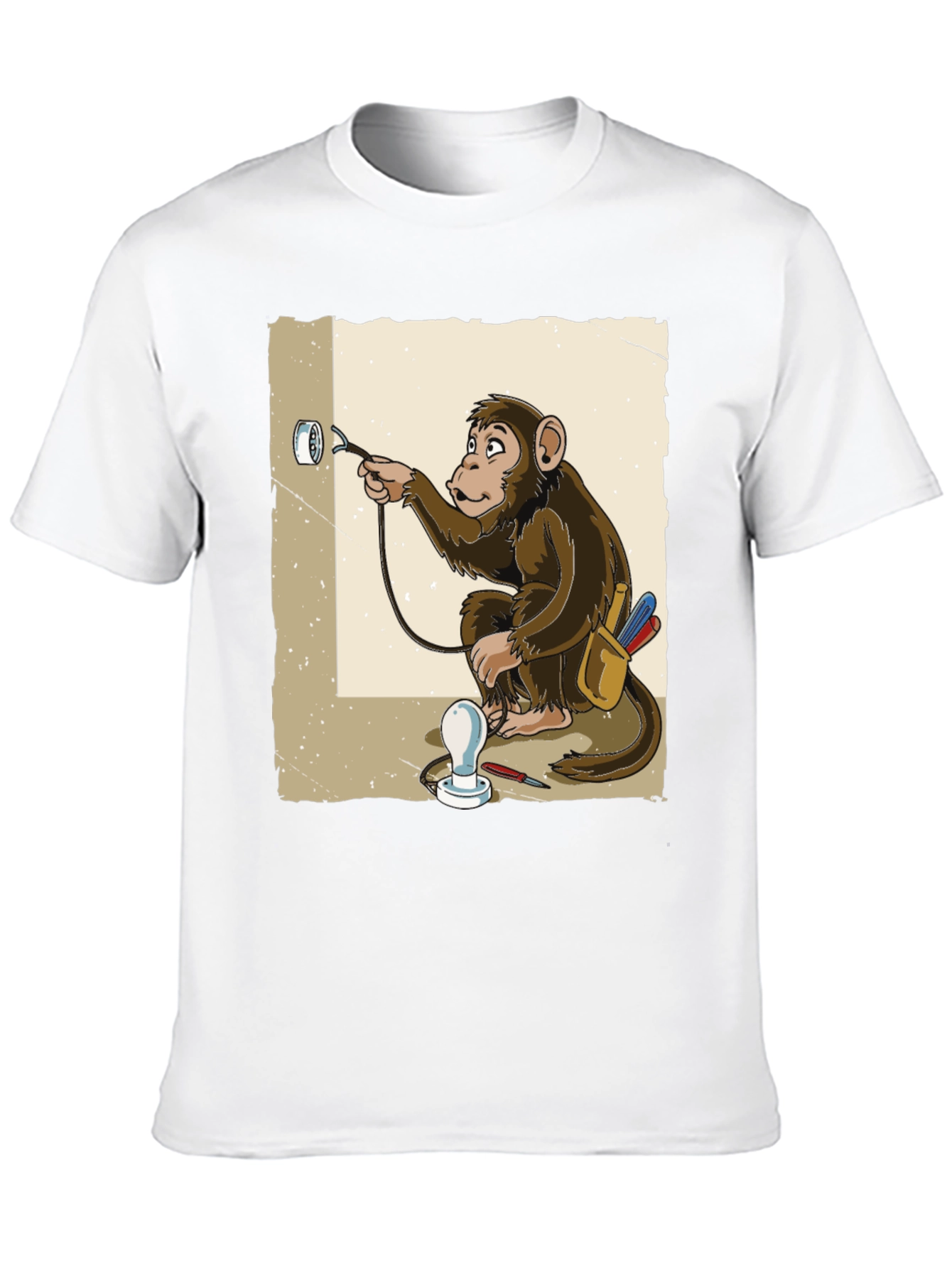 Electrician Monkey Graphic T-Shirt