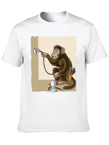 Electrician Monkey Graphic T-Shirt