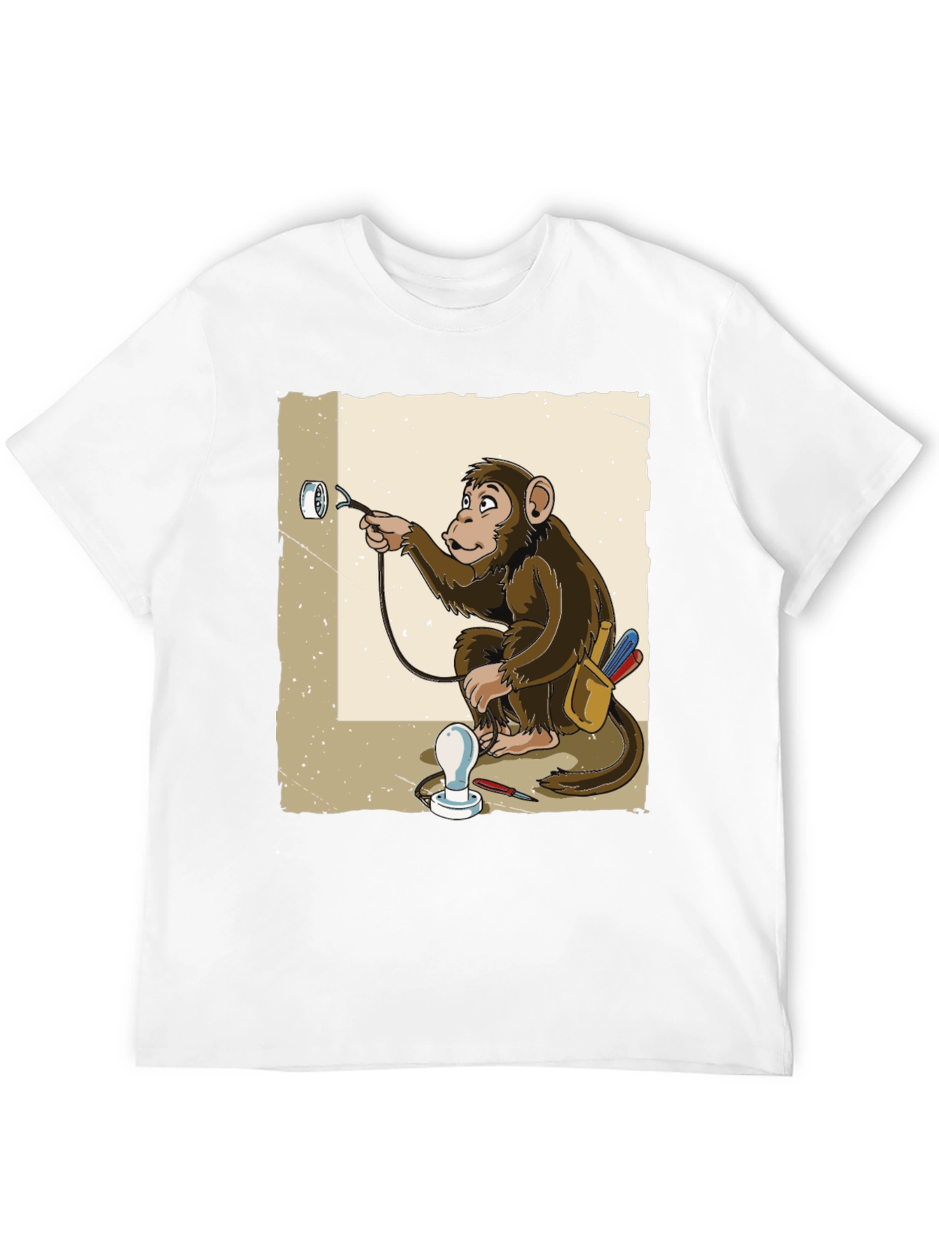 Electrician Monkey Graphic T-Shirt