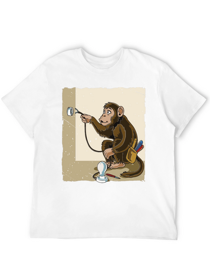 Electrician Monkey Graphic T-Shirt