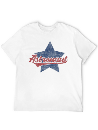 Astronaut Star Graphic Tee - Retro Style Black T-Shirt