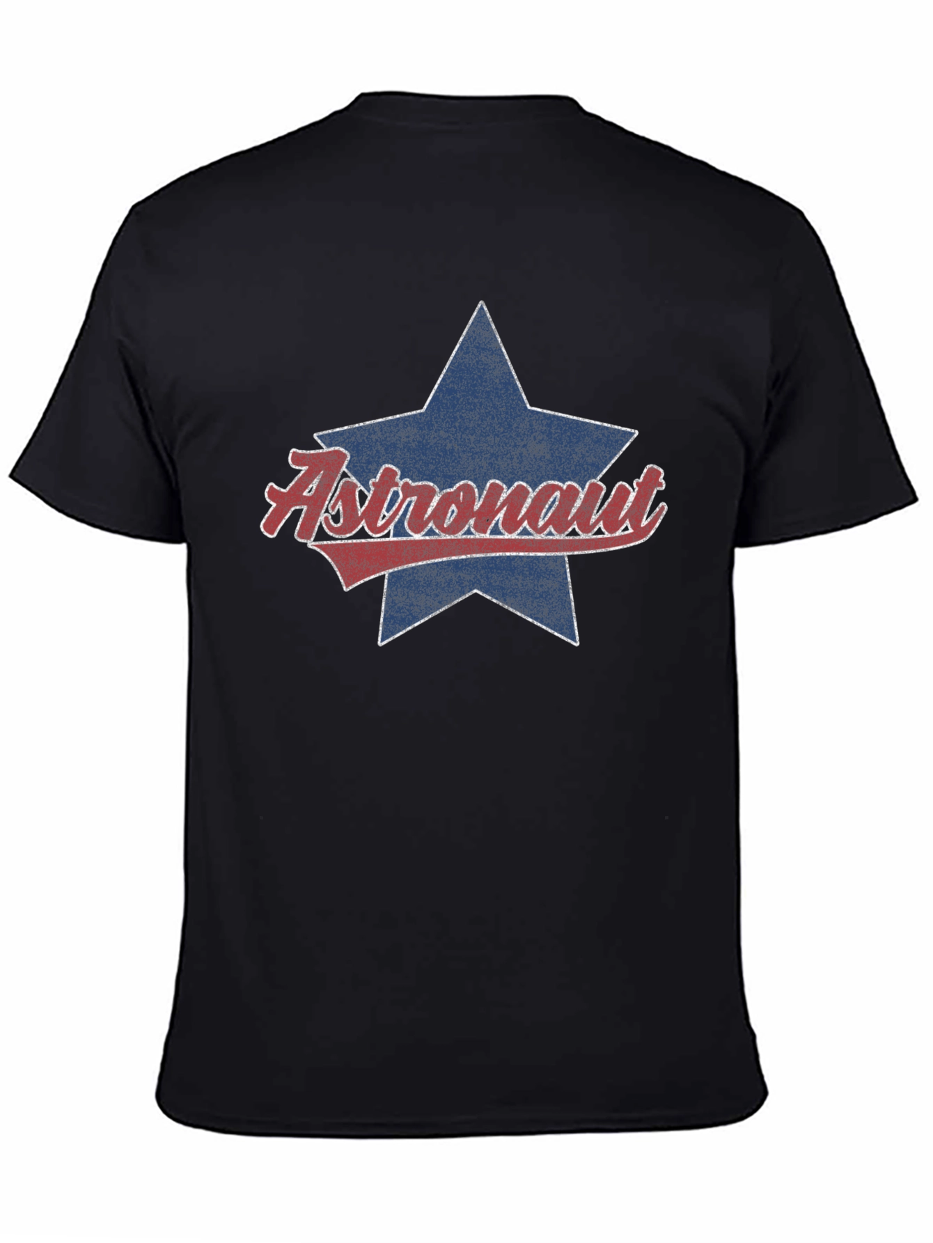 Astronaut Star Graphic Tee - Retro Style Black T-Shirt