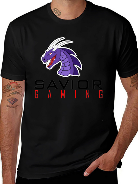 Savior Gaming Graphic Tee - Black Cotton Blend