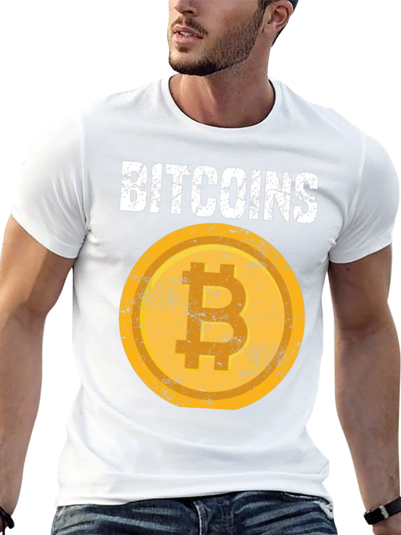 Bitcoin Crypto Tee - Distressed Coin Design