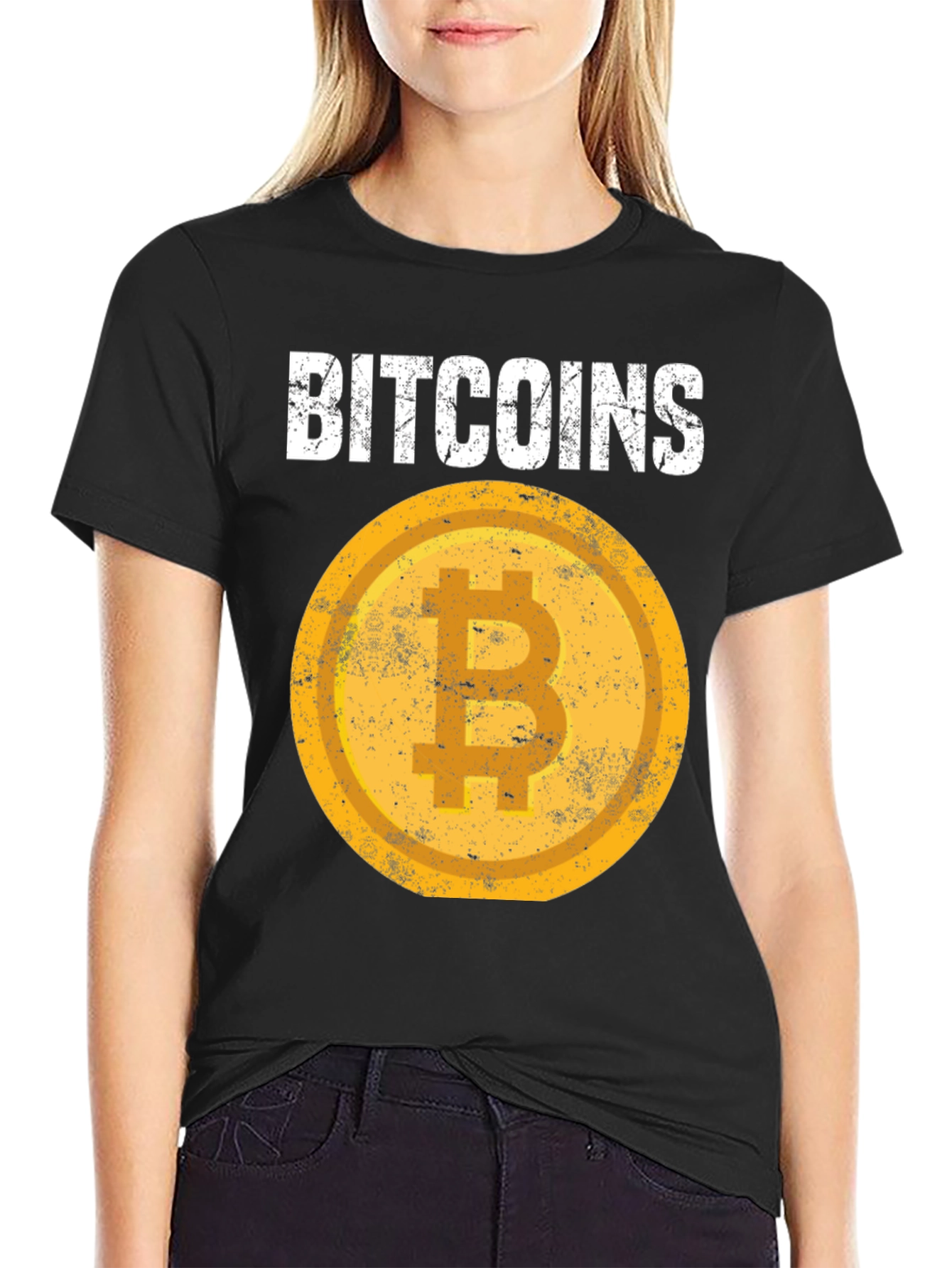 Bitcoin Crypto Tee - Distressed Coin Design