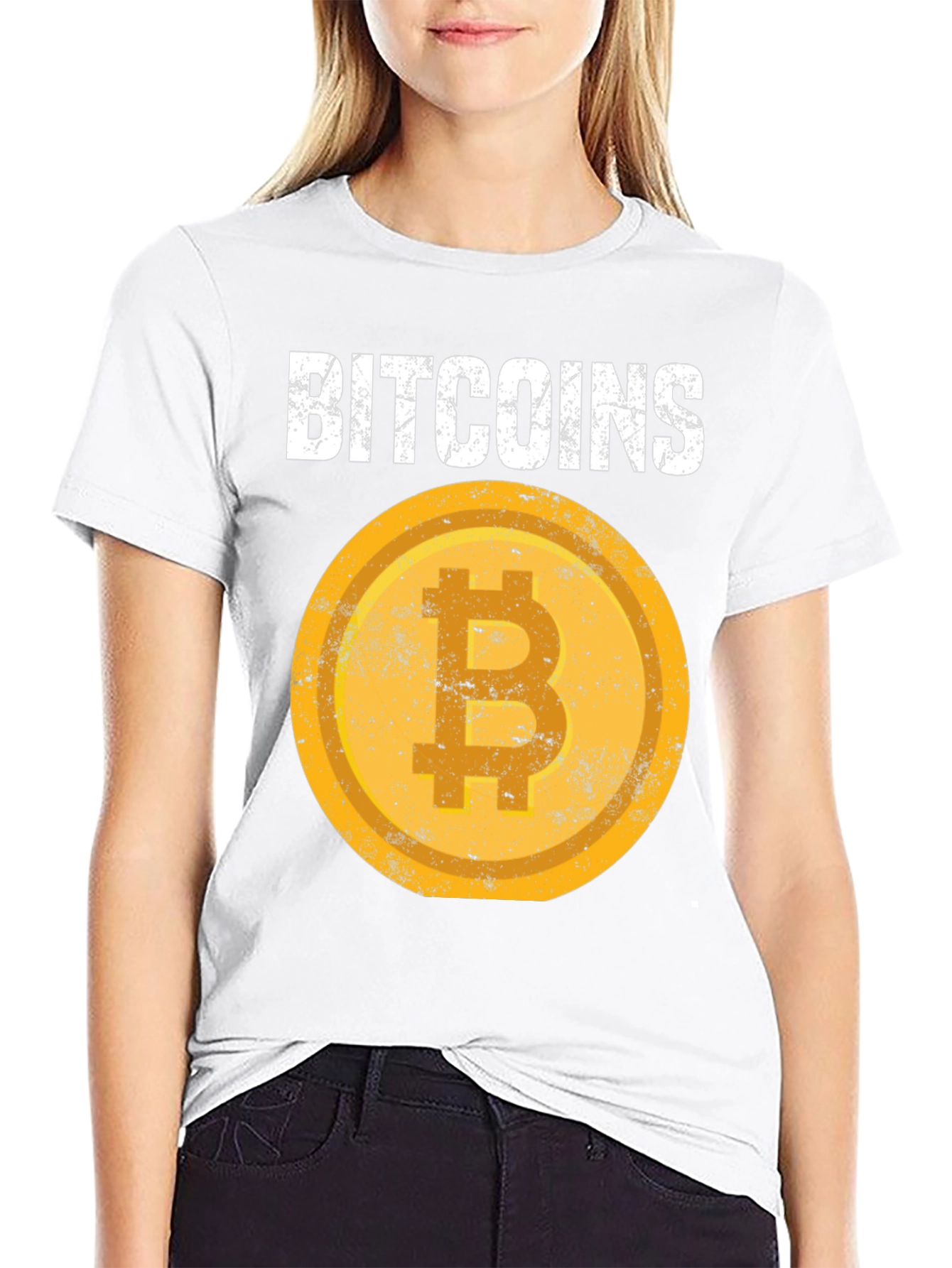 Bitcoin Crypto Tee - Distressed Coin Design