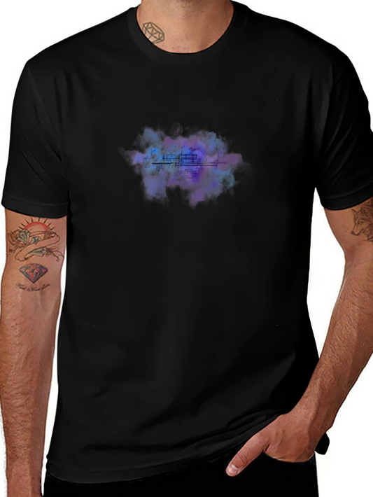 Abstract Urban T-Shirt - Mens Black Crew Neck