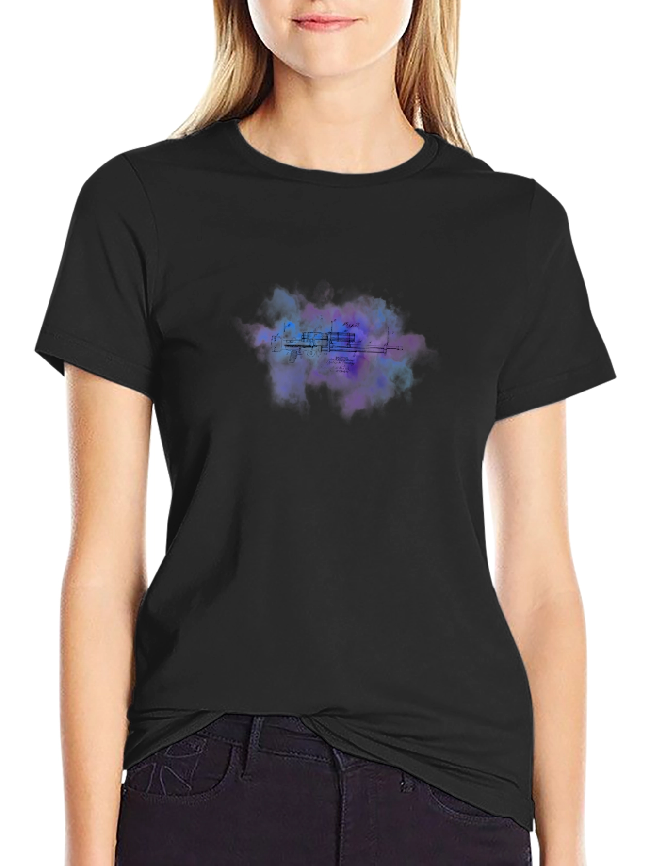 Abstract Urban T-Shirt - Mens Black Crew Neck