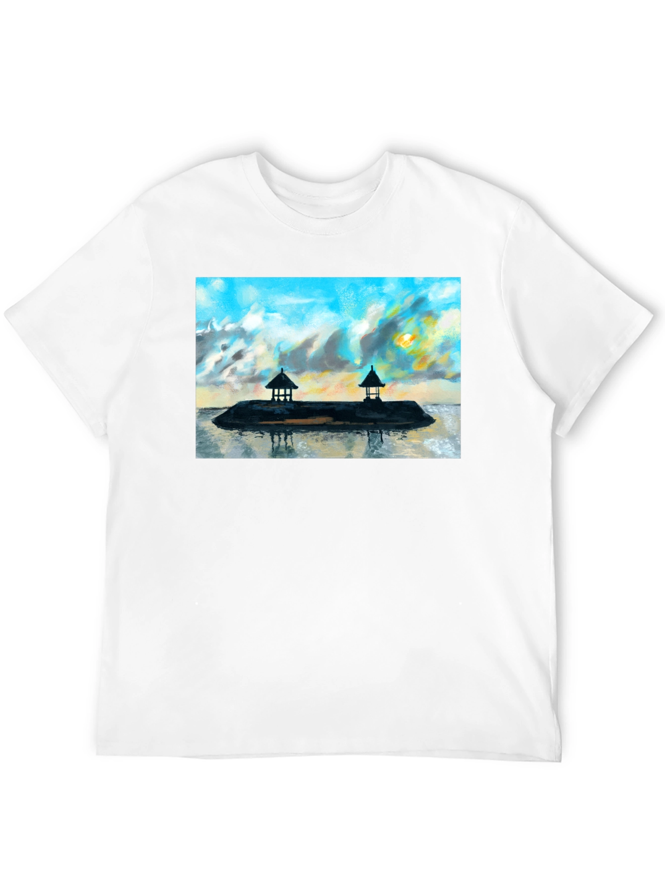 Island View Graphic T-Shirt - Black Cotton Tee