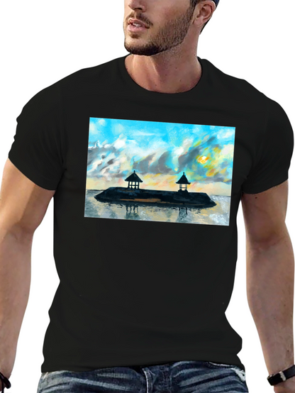 Island View Graphic T-Shirt - Black Cotton Tee