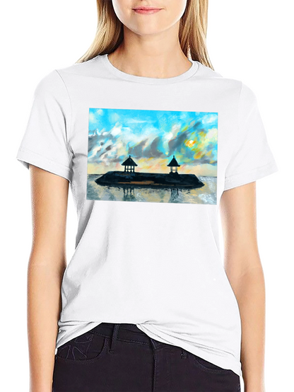 Island View Graphic T-Shirt - Black Cotton Tee