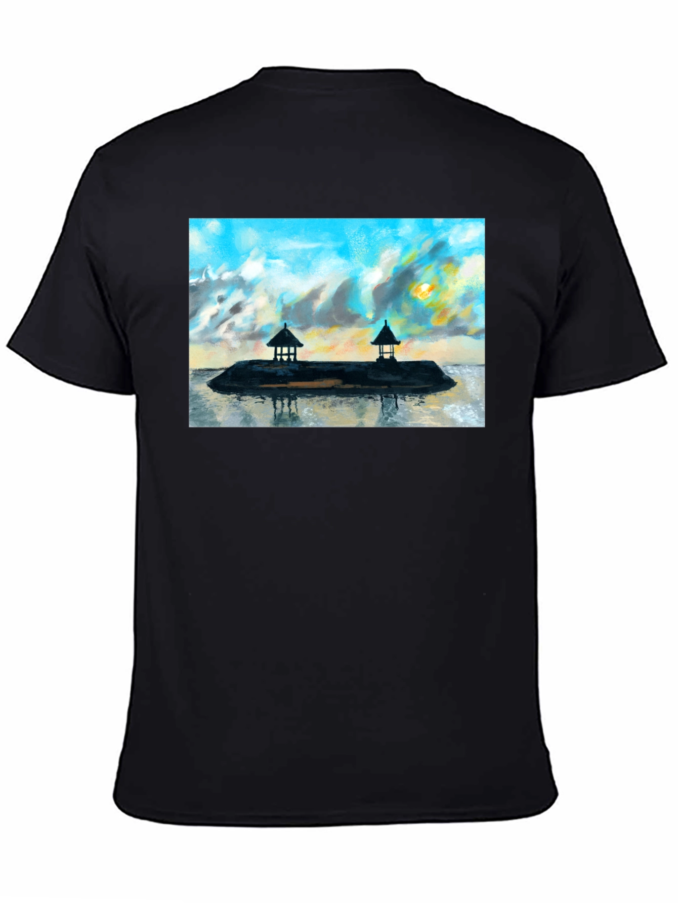 Island View Graphic T-Shirt - Black Cotton Tee