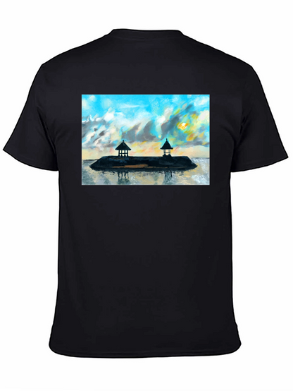 Island View Graphic T-Shirt - Black Cotton Tee