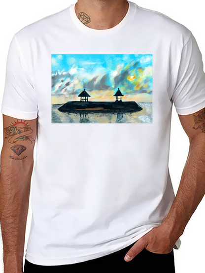 Island View Graphic T-Shirt - Black Cotton Tee