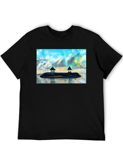 Island View Graphic T-Shirt - Black Cotton Tee