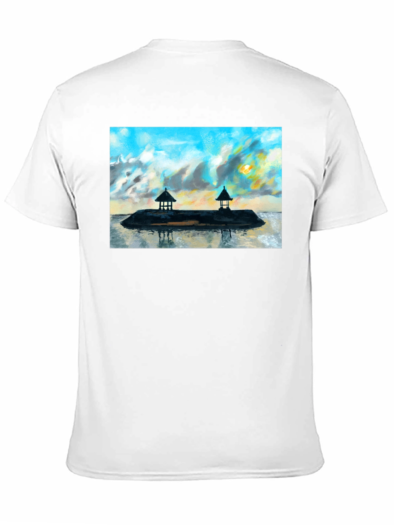 Island View Graphic T-Shirt - Black Cotton Tee