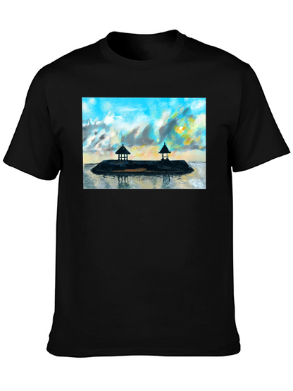 Island View Graphic T-Shirt - Black Cotton Tee