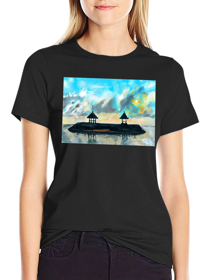 Island View Graphic T-Shirt - Black Cotton Tee