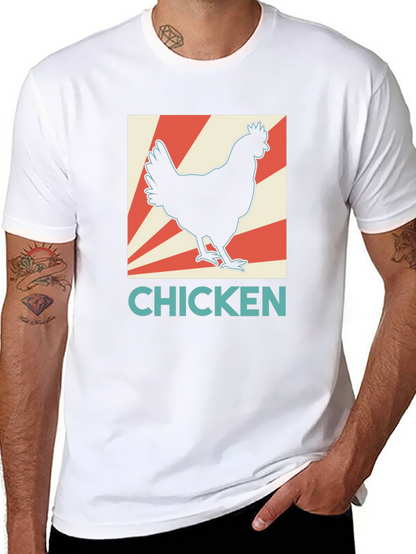 Chicken Graphic Tee - Retro Style Black T-Shirt