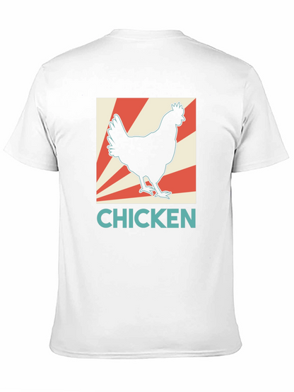 Chicken Graphic Tee - Retro Style Black T-Shirt
