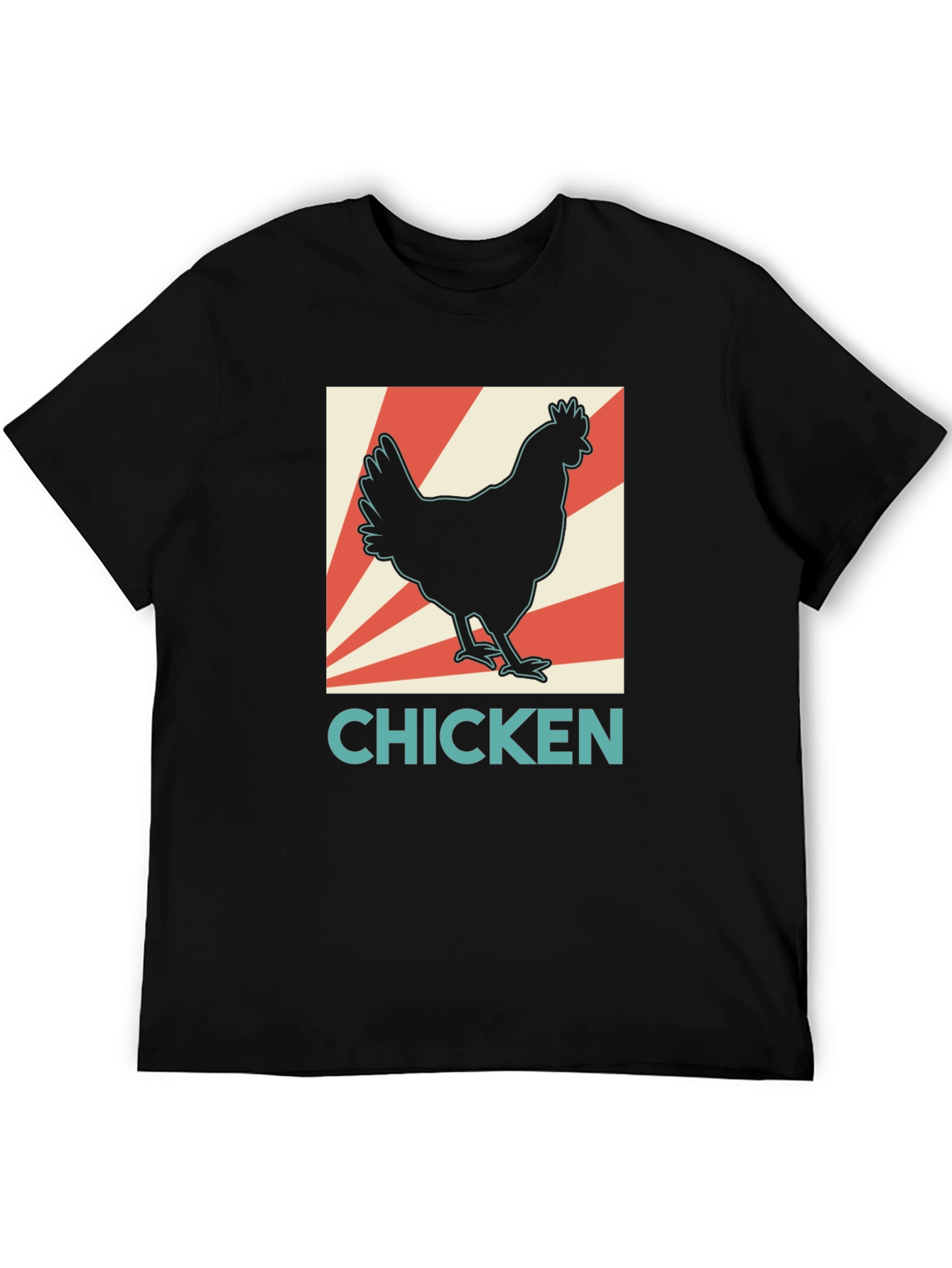 Chicken Graphic Tee - Retro Style Black T-Shirt