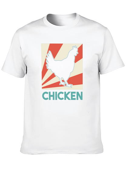 Chicken Graphic Tee - Retro Style Black T-Shirt