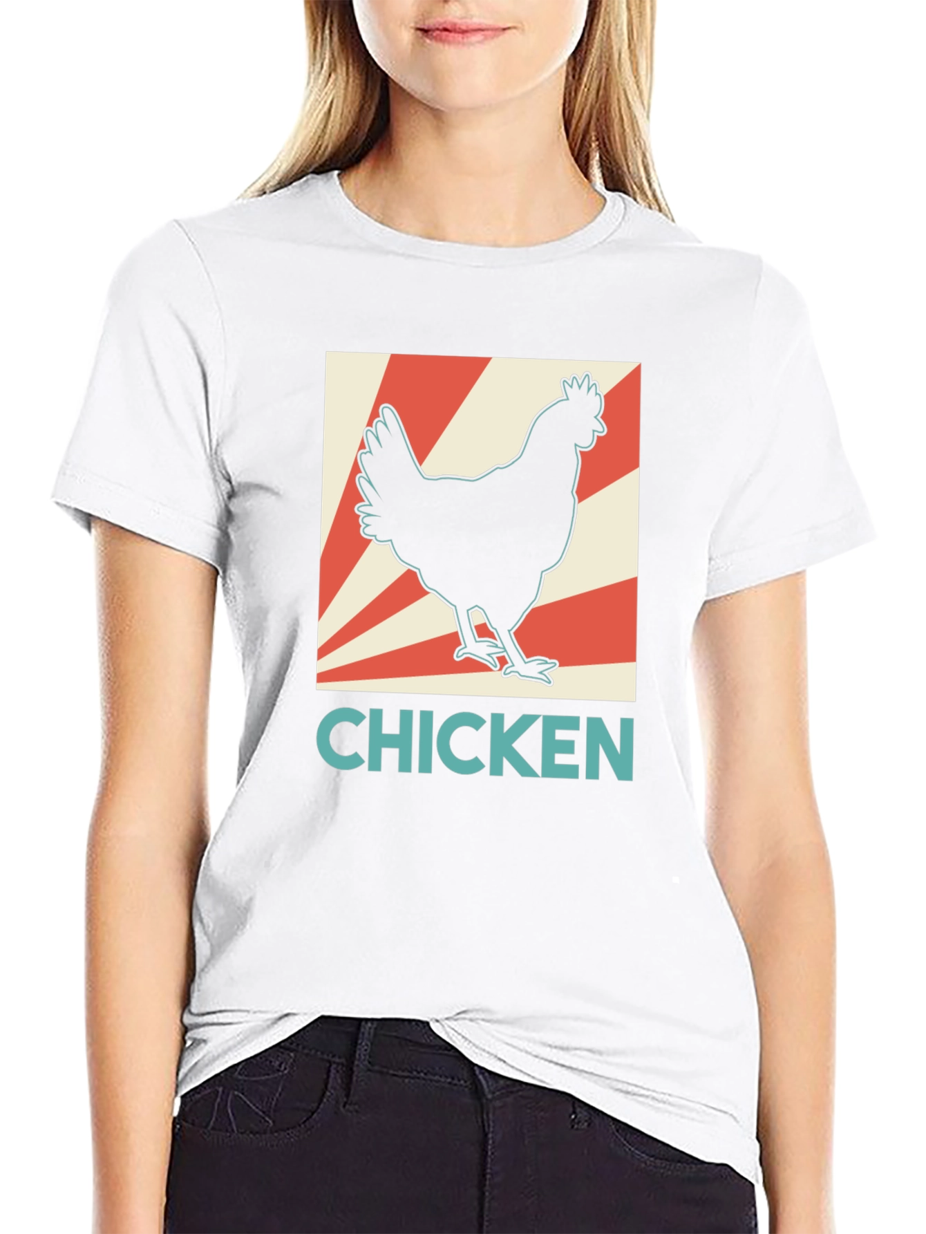 Chicken Graphic Tee - Retro Style Black T-Shirt