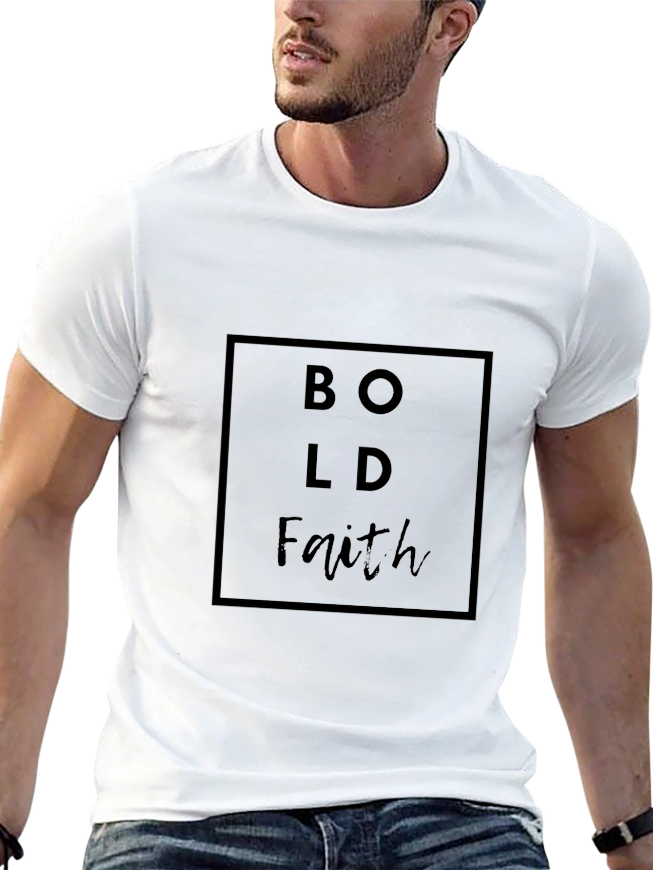 Bold Faith Black Graphic Tee - Mens Casual Shirt