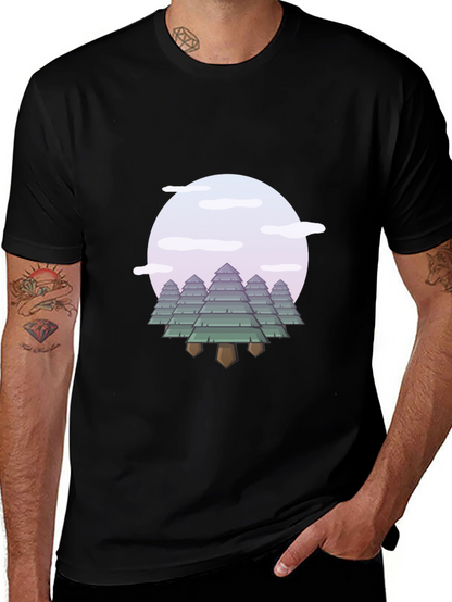 Abstract Forest Graphic Tee - Modern Nature Style