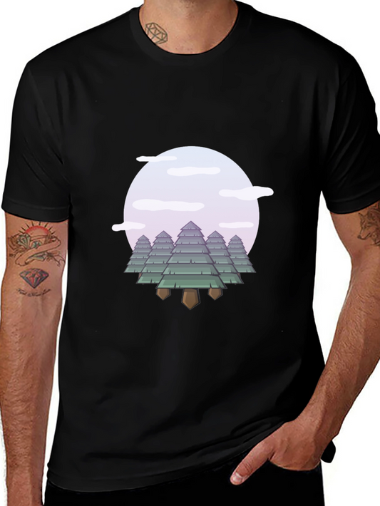 Abstract Forest Graphic Tee - Modern Nature Style
