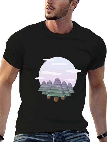 Abstract Forest Graphic Tee - Modern Nature Style