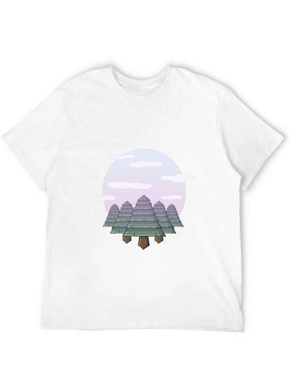 Abstract Forest Graphic Tee - Modern Nature Style