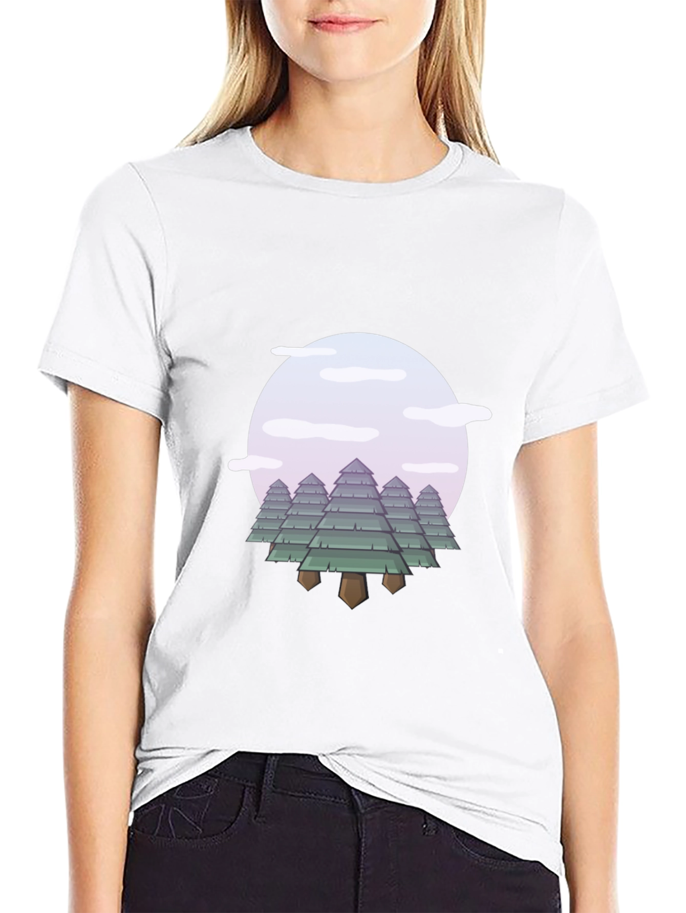 Abstract Forest Graphic Tee - Modern Nature Style