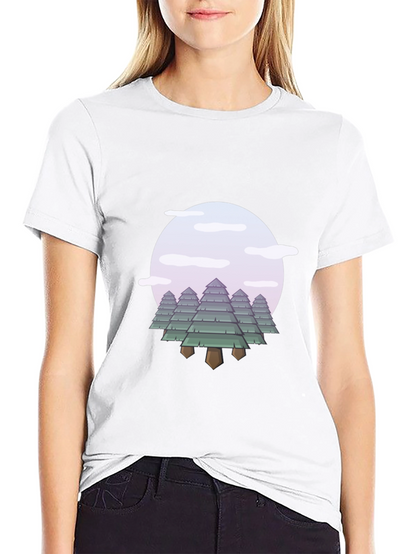 Abstract Forest Graphic Tee - Modern Nature Style