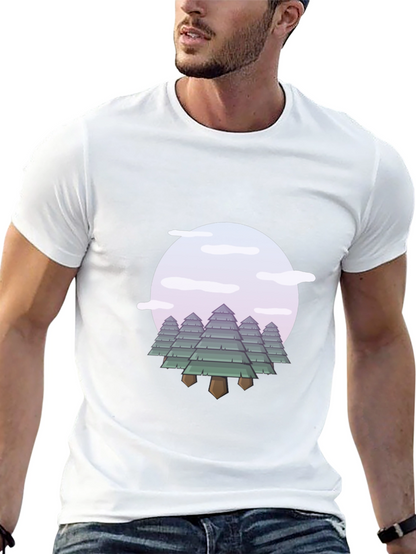 Abstract Forest Graphic Tee - Modern Nature Style