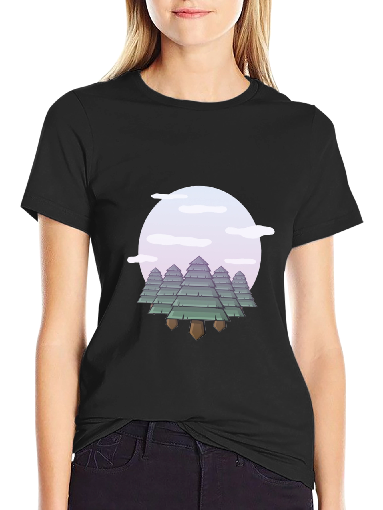 Abstract Forest Graphic Tee - Modern Nature Style