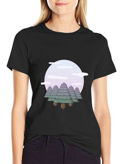 Abstract Forest Graphic Tee - Modern Nature Style