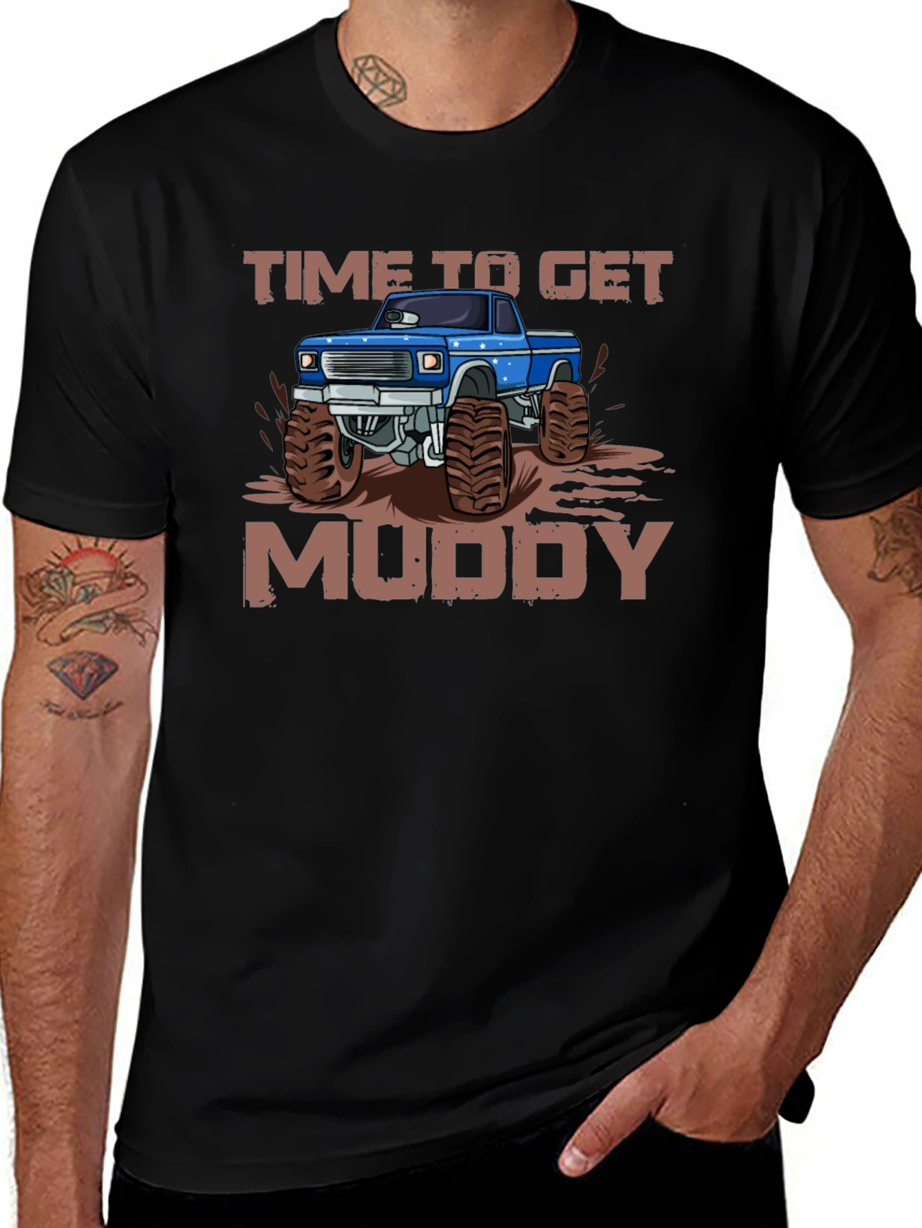 Time To Get Muddy Monster Truck Graphic T-Shirt