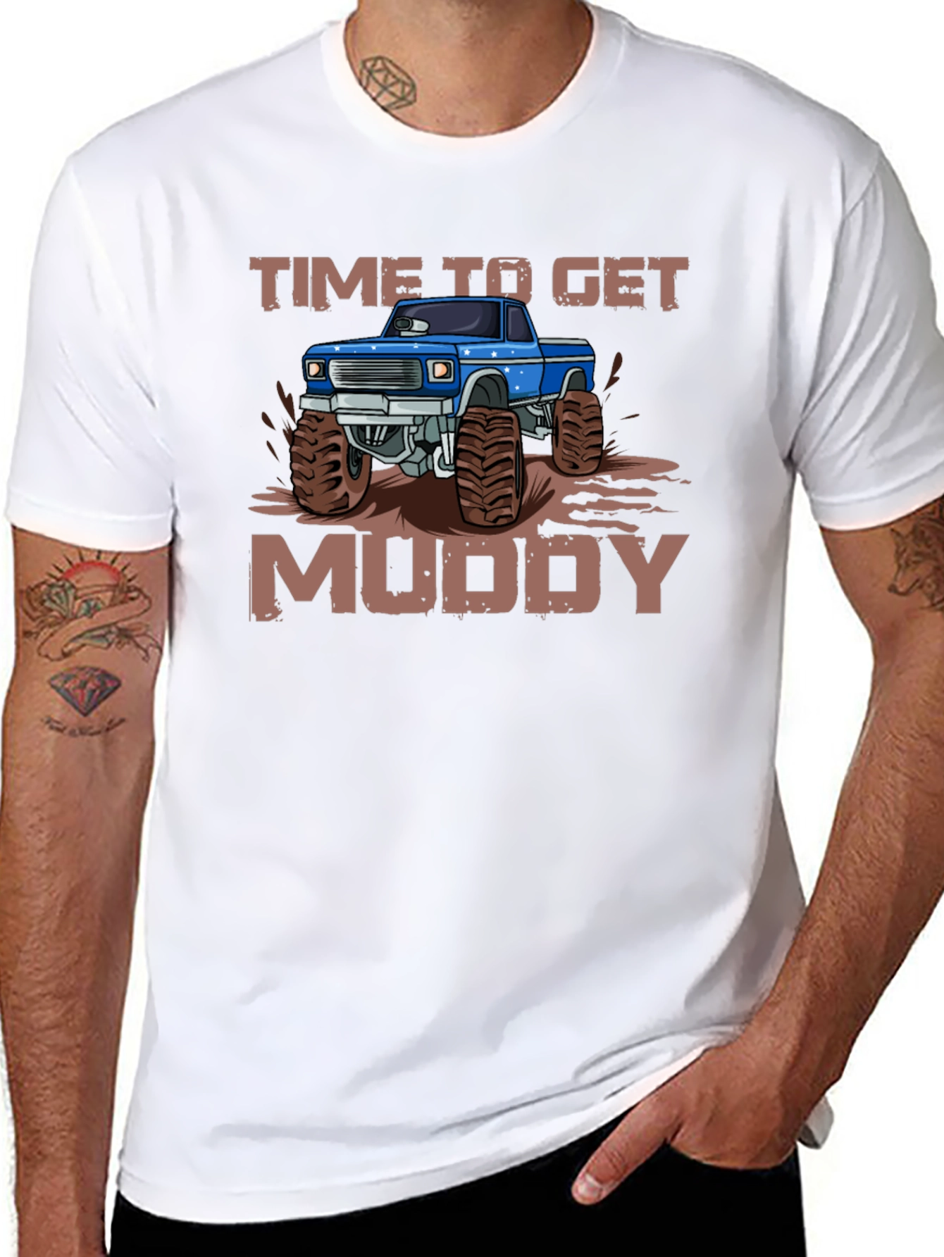 Time To Get Muddy Monster Truck Graphic T-Shirt
