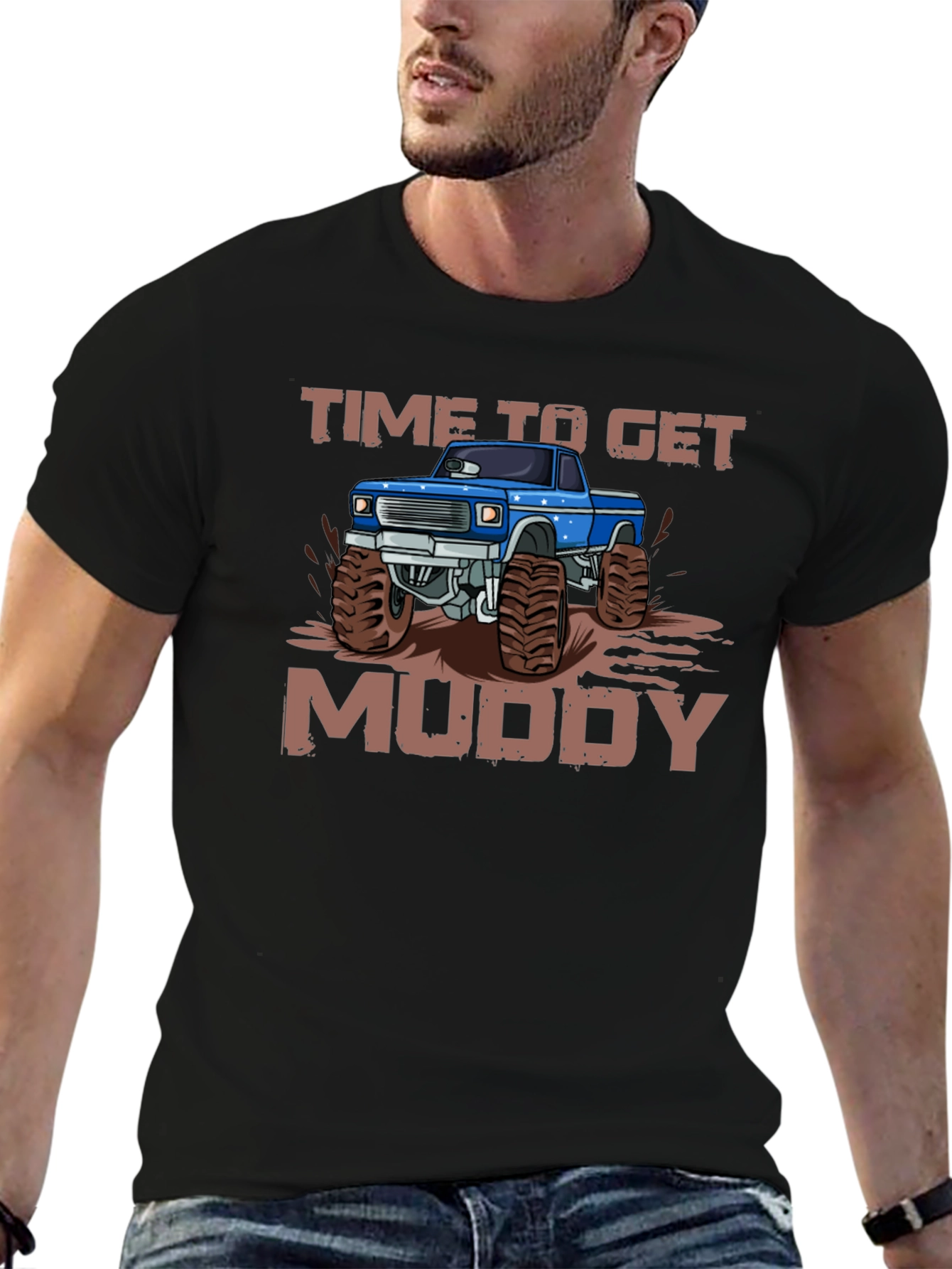 Time To Get Muddy Monster Truck Graphic T-Shirt