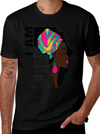 I AM African Woman T-Shirt - Black Graphic Tee