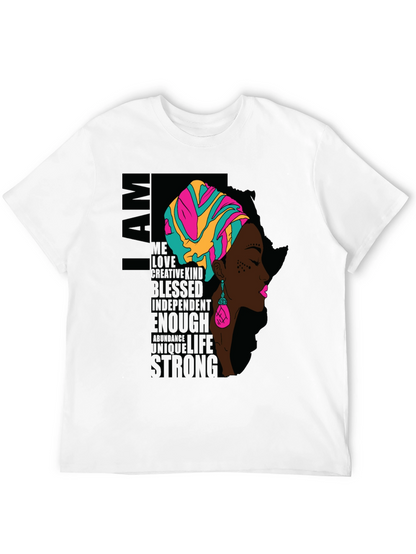 I AM African Woman T-Shirt - Black Graphic Tee