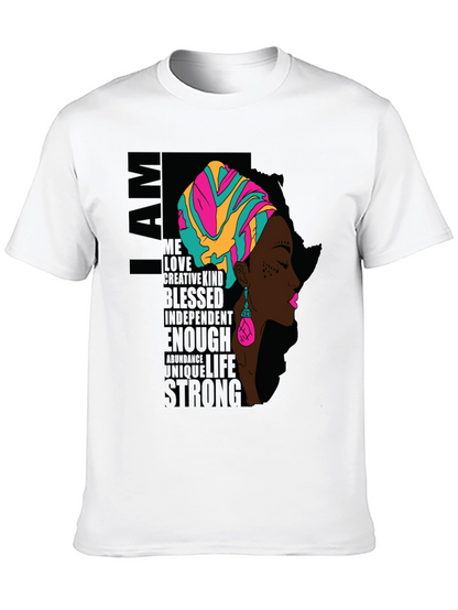 I AM African Woman T-Shirt - Black Graphic Tee