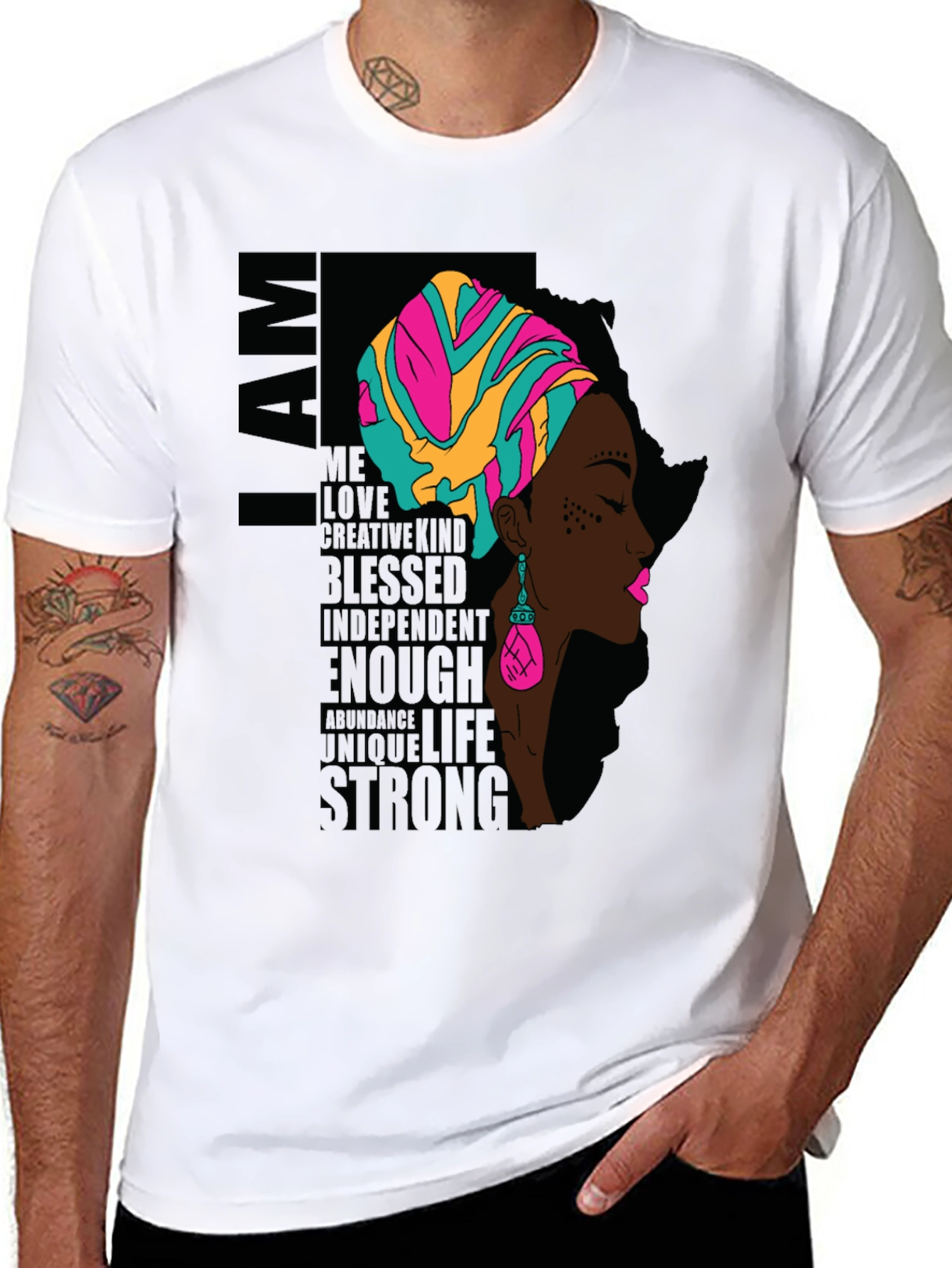 I AM African Woman T-Shirt - Black Graphic Tee