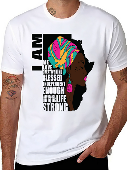 I AM African Woman T-Shirt - Black Graphic Tee