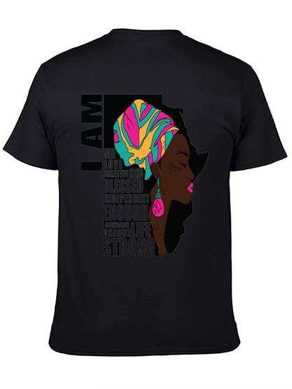 I AM African Woman T-Shirt - Black Graphic Tee