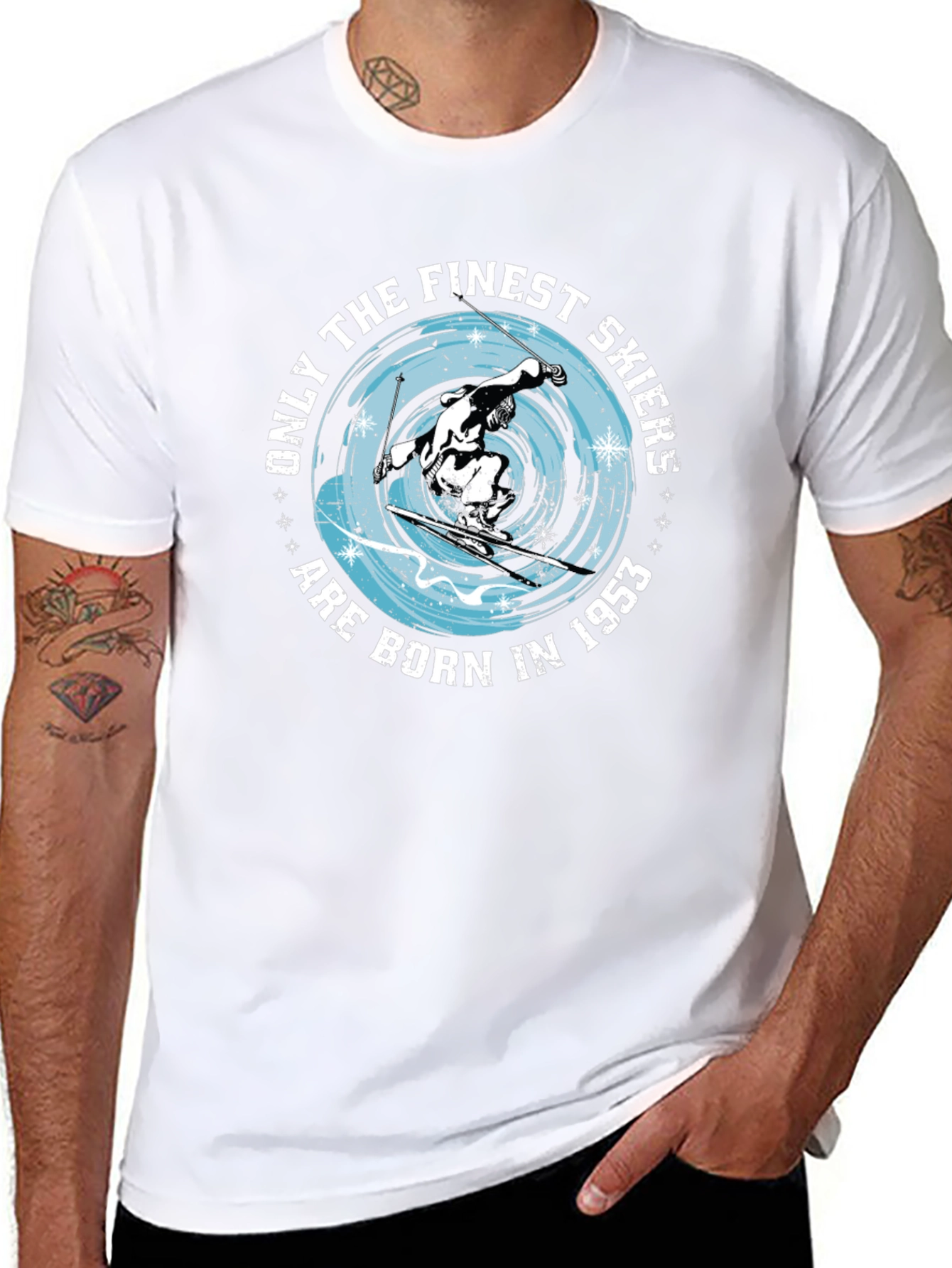 Finest Skiers Born in 1953 Black T-Shirt