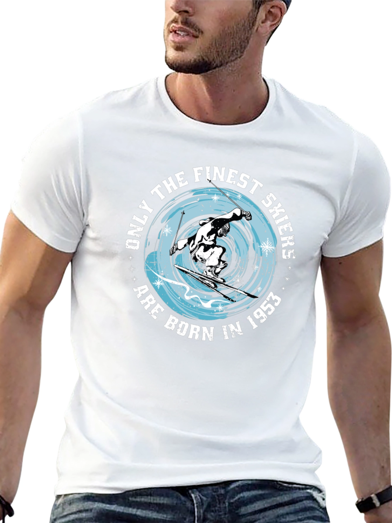 Finest Skiers Born in 1953 Black T-Shirt