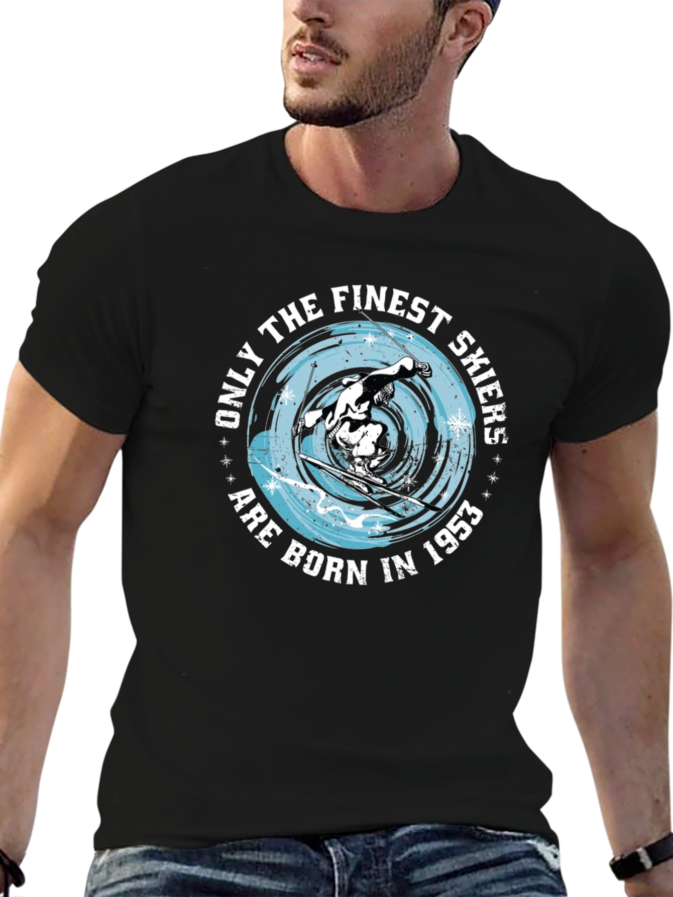 Finest Skiers Born in 1953 Black T-Shirt